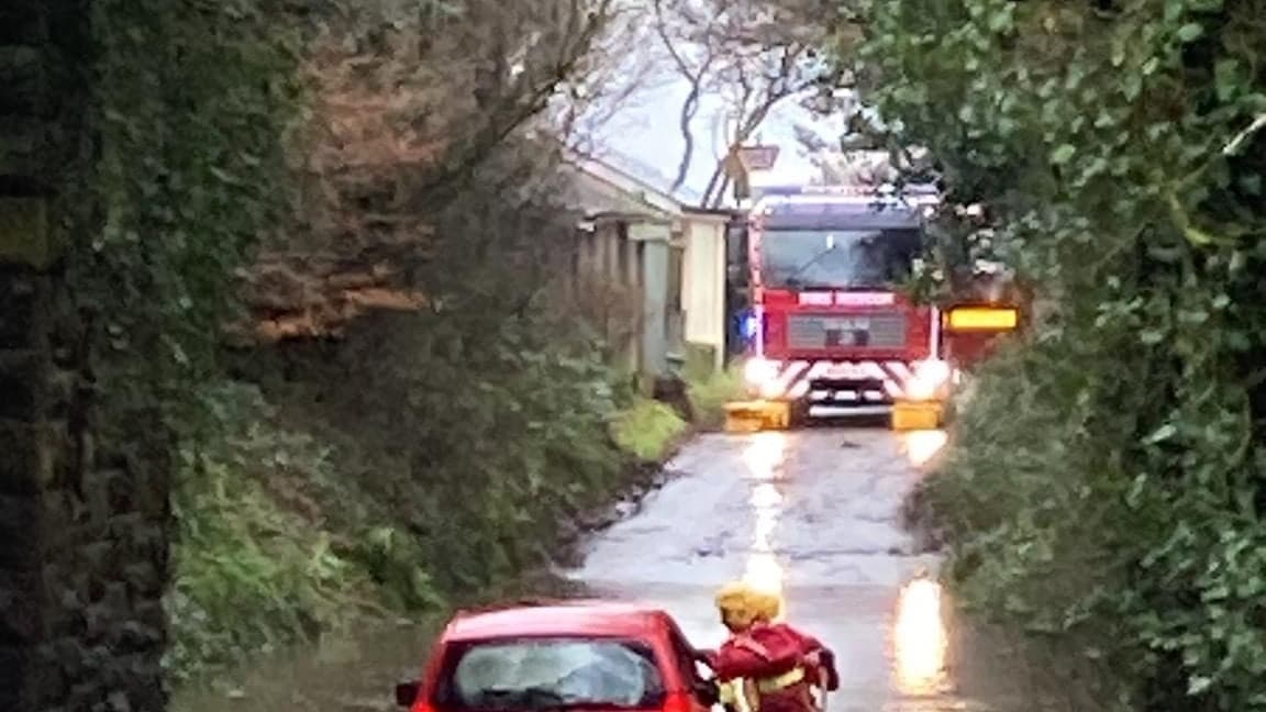Driver rescued from flood water between Holsworthy and Hatherleigh